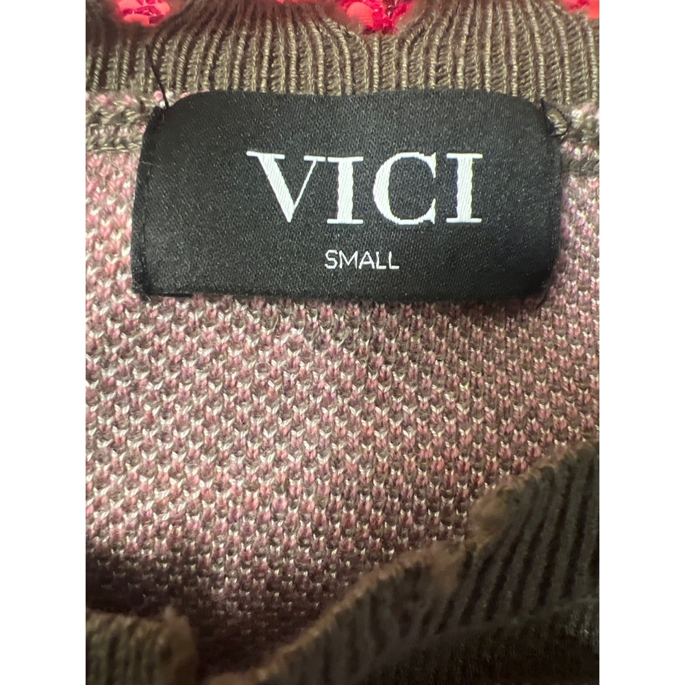 Vici Womens Pink Olive Camo Distressed Knit Sweater NVW0448 Small - Picture 4 of 8